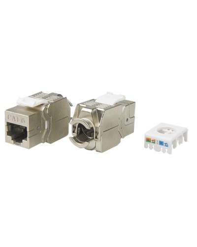 Вставка Keystone Jack RJ-45(8P8C) Hyperline KJ8-8P8C-C6-180-TLS-SH-F-WH в Хабаровске Модули Keystone Pintop.ru