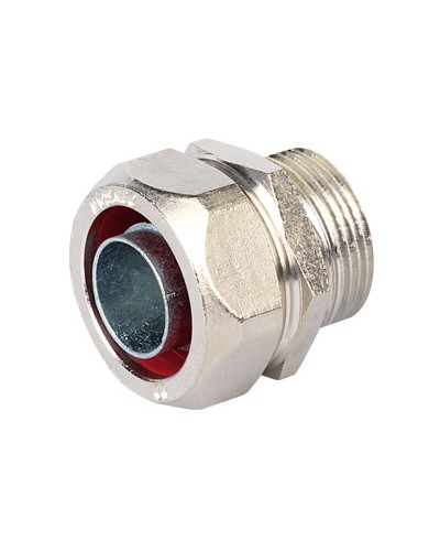 Муфта металлорукав-коробка, ф15мм, IP40/IP44/IP66/IP67, М20х1,5 наружная резьба DKC (6014-20A) в Хабаровске Повороты, муфты, тройники Pintop.ru