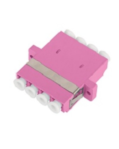 Адаптер NIKOMAX волоконно-оптический, соединительный, многомодовый, стандарта OM4, LC/UPC-LC/UPC, квадро, пластиковый, без шторки, с фланцами, маджента, уп-ка 2шт. в Хабаровске Проходные адаптеры и розетки оптические Pintop.ru