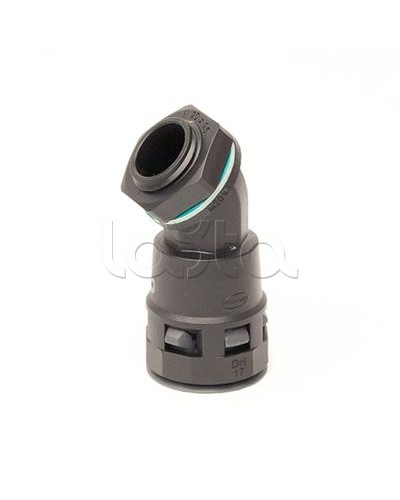 Монтажный комплект муфта 45 грд. труба-коробка DN 17 мм, М20х1,5, полиамид, цвет черный DKC PACL17M20N в Хабаровске Повороты, муфты, тройники Pintop.ru