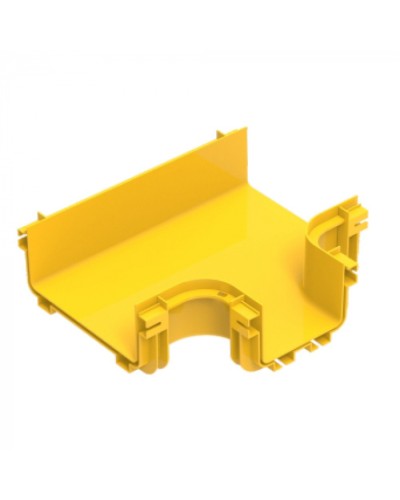 Горизонтальный отвод с лотка 240 мм на лоток 120 мм, желтый LANMASTER (LAN-OT240-HT120/NC) в Хабаровске Аксессуары для лотков Pintop.ru