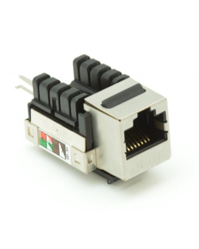 Модуль-вставка типа Keystone, Кат.5e (Класс D), 100МГц, RJ45/8P8C, 110/KRONE, T568A/B, экранированный, металлик, уп-ка 10шт. NETLAN EC-UKJ-SD2-MT-10 в Хабаровске Коннекторы Pintop.ru