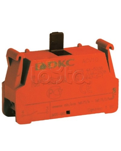 Блок контактный с клеммным безвинтовым зажимом, нормально-замкнутый DKC ACV01 (5 шт/уп) в Хабаровске Клеммные колодки Pintop.ru