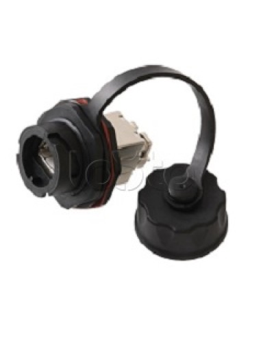 Индустриальный модуль-вставка NIKOMAX, Кат.6a (Класс Ea), 500МГц, RJ45/8P8C, 110/KRONE, T568A/B, экранированный, IP67, с защитной крышкой, черный NIKOMAX (NMC-KJSA2-IS-BK) в Хабаровске Модули Keystone Pintop.ru