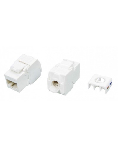 Вставка Keystone Jack RJ-45(8P8C) Hyperline KJ8-8P8C-C6A-180-TLS-WH в Хабаровске Модули Keystone Pintop.ru