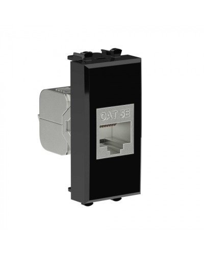 Avanti Компьютерная розетка RJ-45 без шторки модульная, кат.5е экран., Черный квадрат 1модуль DKC (4402761) в Хабаровске Коннекторы Pintop.ru