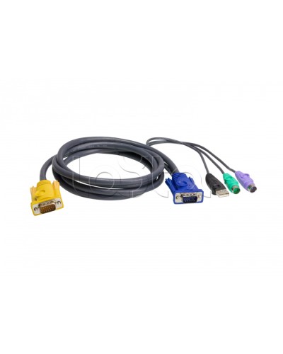 КВМ-кабель с интерфейсами PS/2, USB, VGA (1.2м) ATEN 2L-5301UP в Хабаровске Видеоусилители, Модуляторы, Делители Pintop.ru