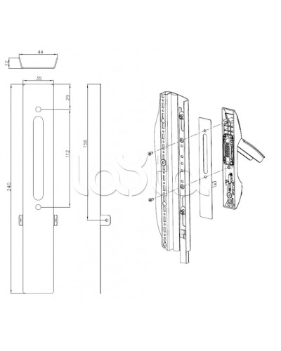 Накладка под опломбировку замка Elbox EMS-LP в Хабаровске Аксессуары для стоек и шкафов Pintop.ru