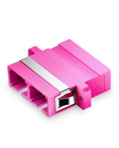 Оптический адаптер OM4, дуплекс SC, с фланцами, пурпурный Eurolan (36A-40-2S-02MG) в Хабаровске Проходные адаптеры и розетки оптические Pintop.ru