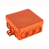 JBL085 Коробка огн. E110, о/п 85х85х38мм, без галогена, 12 вых., IP55, 3P, (0,15-2,5 мм2), цвет оранж. Экопласт (43065HF)