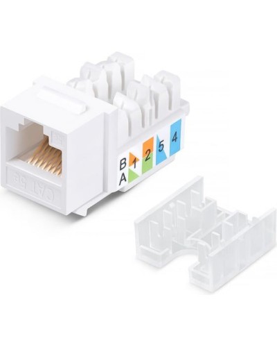 Модуль Keystone Jack RJ-45(8P8C), UTP неэкранированный, CAT 5e, тип 90 градусов, белый REXANT PRO 02-0064 в Хабаровске Модули Keystone Pintop.ru
