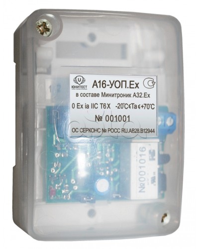 Модуль адресный управляющий взрывозащищенный Юнитест А16-УОП.Ex в Хабаровске Системы охраны взрывоопасных объектов Pintop.ru