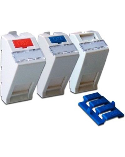 Вставка 22.5х45 на 1 кейстоун, угловая, со шторкой, маркировкой, иконками, белая LANMASTER LAN-SIP-22A-WH в Хабаровске Коммутационные изделия Pintop.ru