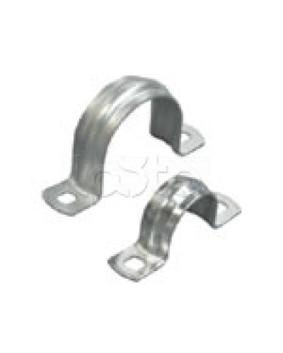 Скоба оцинкованная с двумя отверстиями для трубы D32мм, м.о.8,5-6,0мм (1уп=50шт) Экопласт (43632P-50) в Хабаровске Держатели, клипсы, скобы Pintop.ru