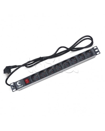 Блок на 8 розеток EU горизонтальный для 19 шкафов Cabeus (PDU-8P-2EU) в Хабаровске Блоки розеток Pintop.ru