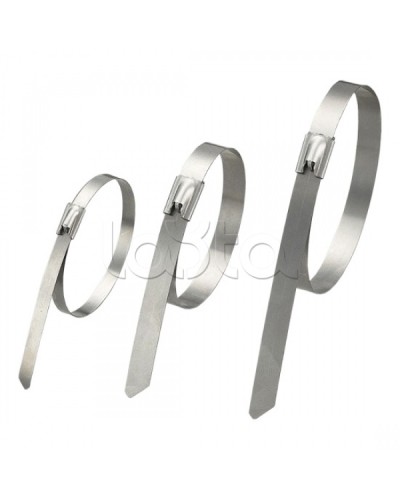 Стяжка неразъемная стальная, коррозионно-стойкая (нержавеющая сталь 304L), 200x4.6x0.3мм, (100 шт) в Хабаровске Стяжки-хомуты Pintop.ru