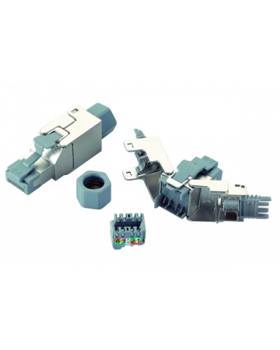 Вилка RJ45 категории 6 FTP для полевой установки Eurolan (13A-F6-03SL) в Хабаровске Коннекторы и разъемы Pintop.ru