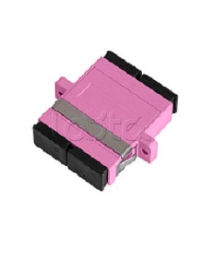 Адаптер NIKOMAX волоконно-оптический, соединительный, многомодовый, стандарта OM4, SC/UPC-SC/UPC, двойной, пластиковый, без шторки, с фланцами, маджента, уп-ка 2шт. NIKOMAX (NMF-OA2M4-FN-SCU-SCU-MG-2) в Хабаровске Проходные адаптеры и розетки оптические 