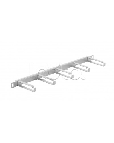 Органайзер горизонтальный 19 0.5U, 5 колец Cabeus (JB08-0,5U-GY) в Хабаровске Кабельные органайзеры Pintop.ru