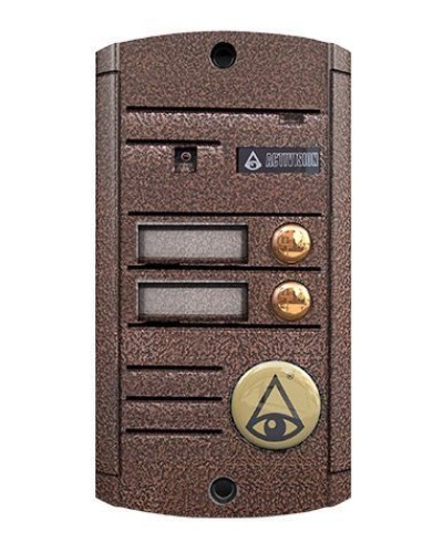 Видеопанель вызывная накладная цветная на 2 абонента Activision AVP-452 (PAL, медь) в Хабаровске Вызывные видеопанели малоабонентные Pintop.ru