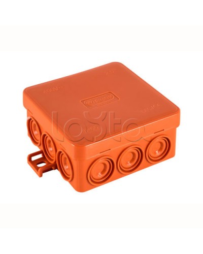 JBL085 Коробка огн. E110, о/п 85х85х38мм, без галогена, 12 вых., IP55, 3P, (0,15-2,5 мм2), цвет оранж. Экопласт (43065HF) в Хабаровске Распределительные коробки Pintop.ru
