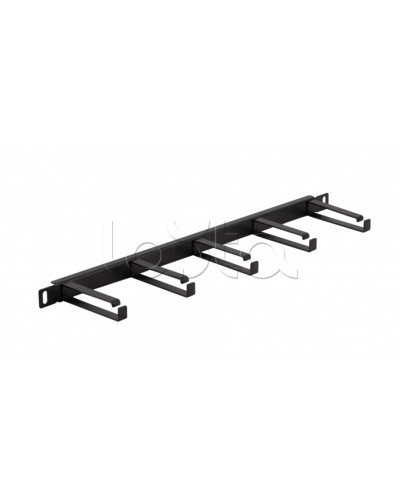 Органайзер горизонтальный 19 0.5U, 5 колец (Черный) Cabeus (JB08-0,5U-BK) в Хабаровске Кабельные органайзеры Pintop.ru