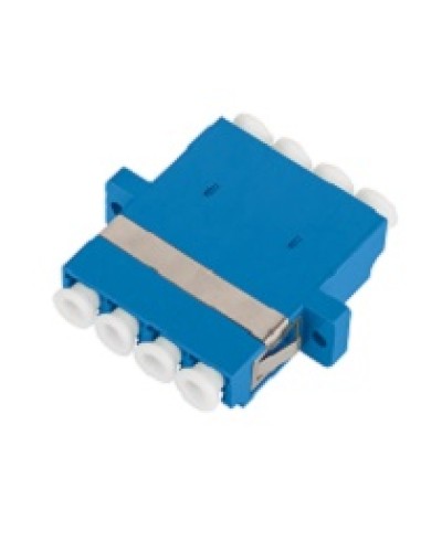 Адаптер NIKOMAX волоконно-оптический, соединительный, одномодовый, стандарта OS2, LC/UPC-LC/UPC, квадро, пластиковый, без шторки, с фланцами, синий, уп-ка 2шт. в Хабаровске Проходные адаптеры и розетки оптические Pintop.ru