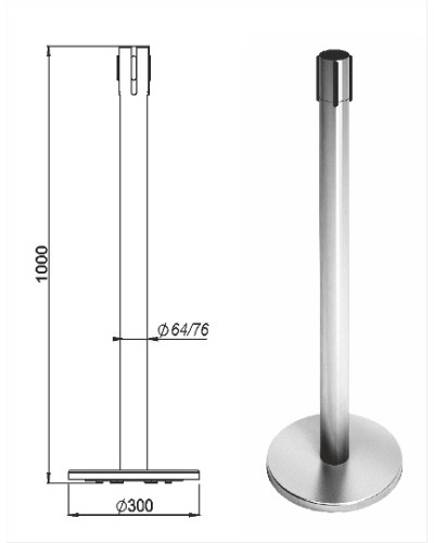 Стойка ограждения передвижная с ремнем Oxgard Стойка ограждения передвижная с ремнем (5 метров красный) (ВЗР2387.06) в Хабаровске Ограждения Pintop.ru