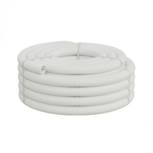 Труба ПП HF-FR гофрир. тяжелая, с зондом, без галогена, ПЛЛ50мм Экопласт (61150HFR-W) - Труба ПП HF-FR гофрир. тяжелая, с зондом, без галогена, ПЛЛдиам.50мм ПВ-0 (15м) цвет белый 1 палл.=630м Экопласт