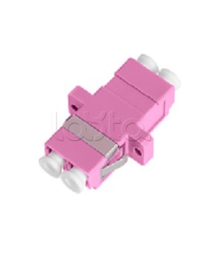 Адаптер NIKOMAX волоконно-оптический, соединительный, многомодовый, стандарта OM4, LC/UPC-LC/UPC, двойной, пластиковый, без шторки, с фланцами, маджента, уп-ка 2шт. NIKOMAX (NMF-OA2M4-FN-LCU-LCU-MG-2) в Хабаровске Проходные адаптеры и розетки оптические 