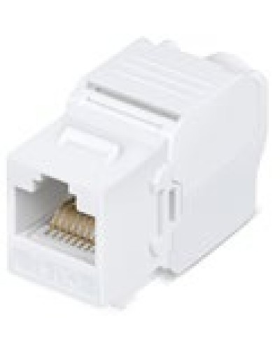 Вставка Keystone Jack RJ-45(8P8C), категория 6, 110 IDC, угол заделки 180 градусов, без инструмента (Toolless), белая в Хабаровске Модули Keystone Pintop.ru