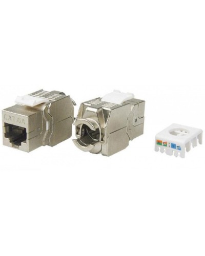 Вставка Keystone Jack RJ-45(8P8C) Hyperline KJ8-8P8C-C6A-180-TLS-SH-F-WH в Хабаровске Модули Keystone Pintop.ru