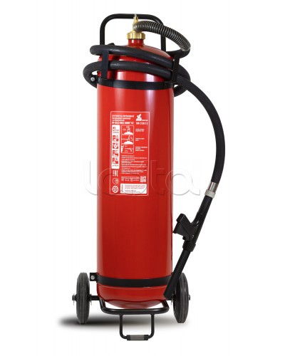 Огнетушитель ПОЖТЕХНИКА ОП-50(з) МИГ на тележке с перекрывным стволом, (баллон 62,5л., ОТВ-50кг) в Хабаровске Огнетушители Pintop.ru