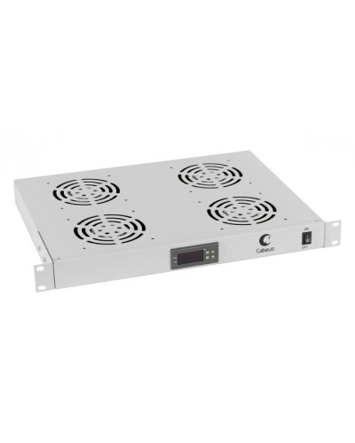 Панель вентиляционная с 4 вентиляторами с цифровым термодатчиком Cabeus JG03t в Хабаровске Вентиляторные модули Pintop.ru