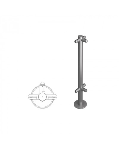 Стойка ограждения под стекло Т-образная h=800мм Oxgard Стойка ВЗР2462-00.02-08 в Хабаровске Ограждения Pintop.ru