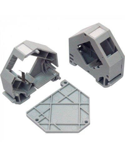 Бокс на DIN-рейку для установки модуля типа Keystone, серый LANMASTER (LAN-DRF-10K/BX-GY) в Хабаровске Патч-корды и пигтейлы Pintop.ru