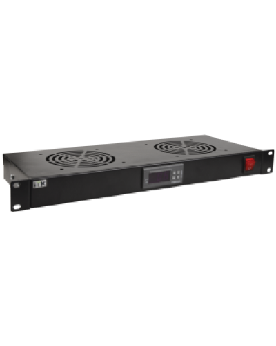 ITK Модуль вентил. 1U с цифр. термостатом 4 вент. черный (FM05-1U4TS-R) в Хабаровске Вентиляторные модули Pintop.ru