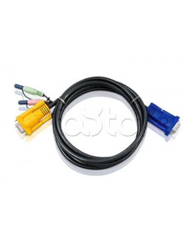 КВМ-кабель с интерфейсами передачи звука, VGA (5м) ATEN 2L-5205A в Хабаровске Видеоусилители, Модуляторы, Делители Pintop.ru