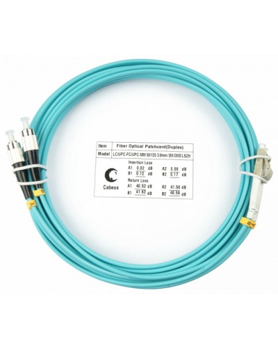 Шнур оптический duplex LC-FC 50/125 mm OM3 20м LSZH Cabeus FOP-50-LC-FC-20m в Хабаровске Патч-корды и пигтейлы Pintop.ru