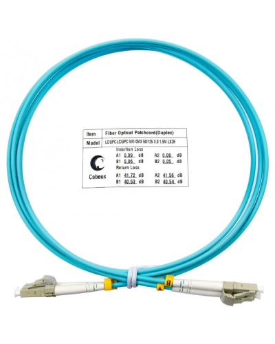 Шнур оптический duplex LC-LC 50/125 MM OM3 1.5 м LSZH Cabeus FOP-50-LC-LC-1.5M в Хабаровске Патч-корды и пигтейлы Pintop.ru