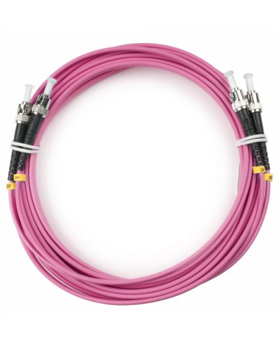 Шнур оптический duplex ST-ST 50/125 mm OM4 20м LSZH Cabeus FOP-50-OM4-ST-ST-20m в Хабаровске Патч-корды оптические Pintop.ru