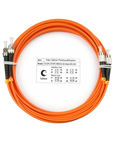 Шнур оптический duplex FC-ST 62,5/125 mm 25м LSZH Cabeus FOP-62-FC-ST-25m в Хабаровске Патч-корды оптические Pintop.ru