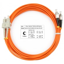 Шнур оптический duplex SC-FC 62,5/125 mm 5м LSZH Cabeus FOP-62-SC-FC-5m