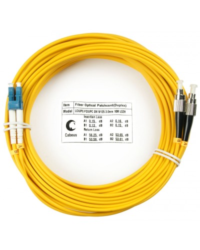 Шнур оптический duplex LC-FC 9/125 sm 10м LSZH Cabeus FOP(d)-9-LC-FC-10m в Хабаровске Патч-корды оптические Pintop.ru
