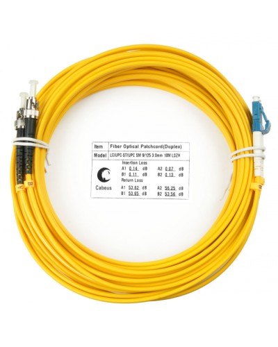 Шнур оптический duplex LC-ST 9/125 sm 10м LSZH Cabeus FOP(d)-9-LC-ST-10m в Хабаровске Патч-корды оптические Pintop.ru