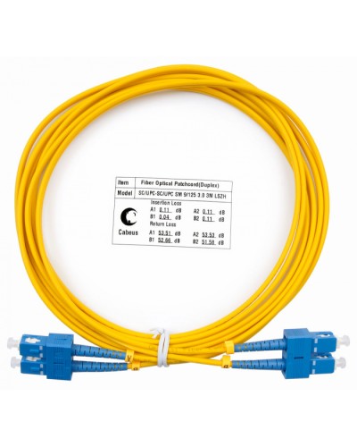 Шнур оптический duplex SC-SC 9/125 sm 3м LSZH Cabeus FOP(d)-9-SC-SC-3m в Хабаровске Патч-корды оптические Pintop.ru