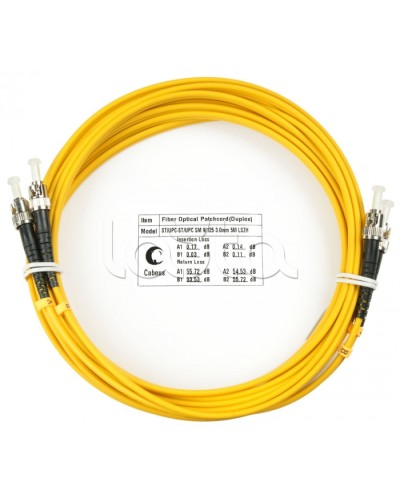 Шнур оптический duplex ST-ST 9/125 sm 20м LSZH Cabeus FOP(d)-9-ST-ST-20m в Хабаровске Патч-корды оптические Pintop.ru