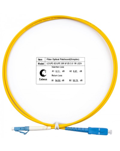 Шнур оптический simplex LC-SC 9/125 SM 1 м LSZH Cabeus FOP(s)-9-LC-SC-1M в Хабаровске Патч-корды оптические Pintop.ru