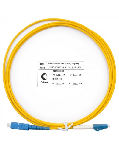 Шнур оптический simplex LC-SC 9/125 SM 2 м LSZH Cabeus FOP(s)-9-LC-SC-2M в Хабаровске Патч-корды оптические Pintop.ru
