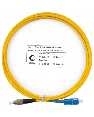 Шнур оптический simplex SC-FC 9/125 sm 3м LSZH Cabeus FOP(s)-9-SC-FC-3m в Хабаровске Патч-корды оптические Pintop.ru
